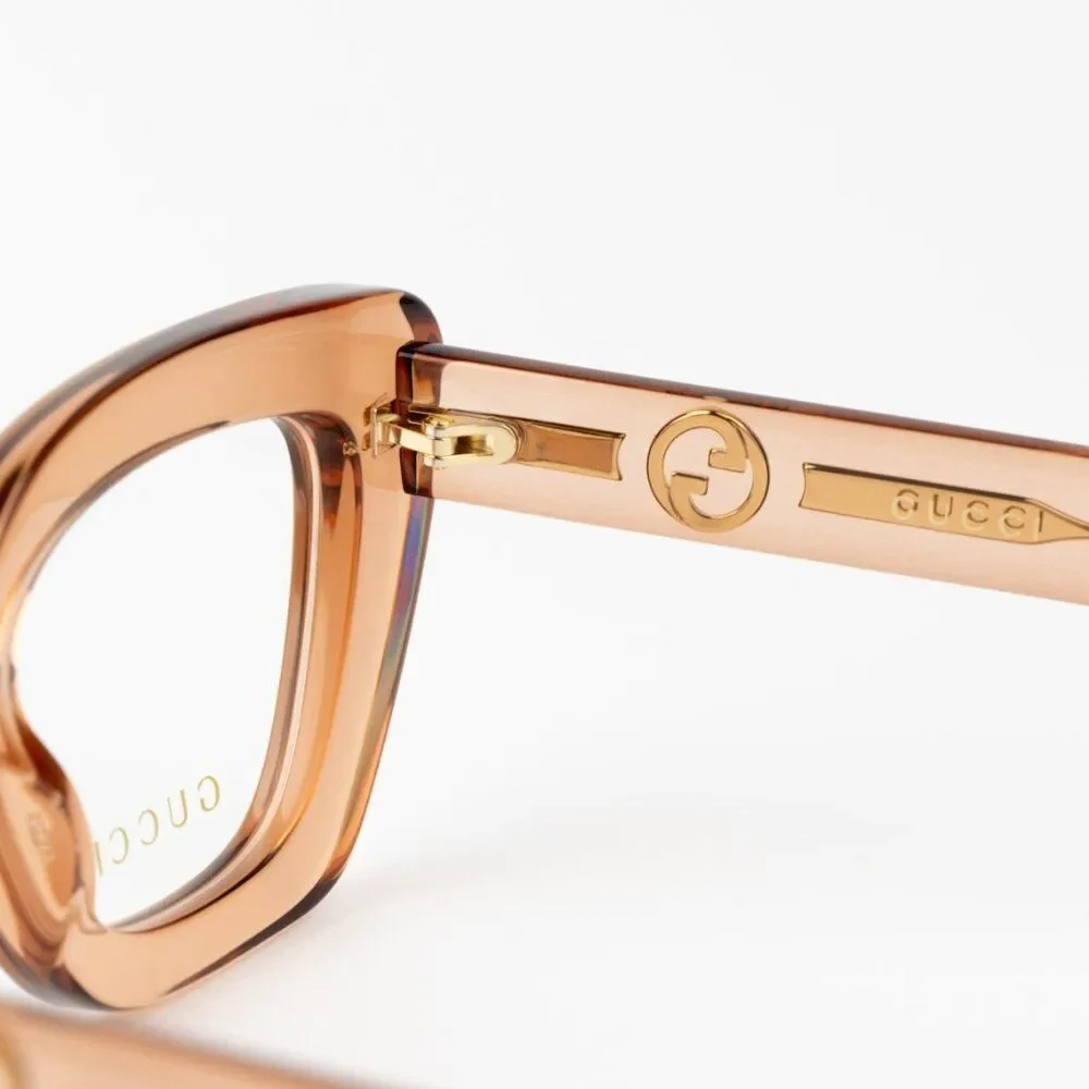 NEW Gucci GG1555O 004 Brown Women Cat Eye Eyeglasses GG 1555O